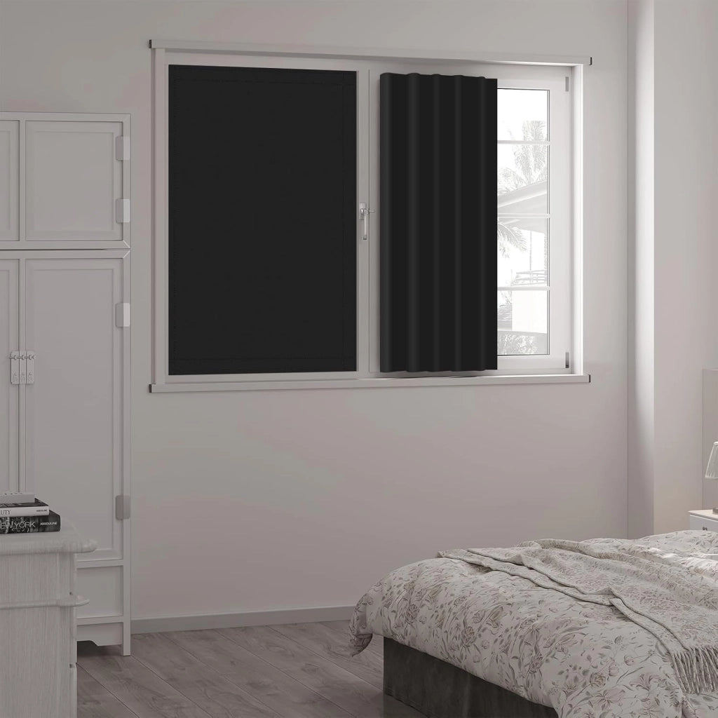 WOLTU Tenda Oscurante Senza Forature con Ventosa, Portatile e Regolabile, Protezione Solare con Ventose e Chiusura a Strappo, Tenda per Finestre Camera da Letto e Viaggi, 130x100 cm, Nero