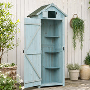 ARMADIO DA GIARDINO 77 x 54,2 x 179 cm Legno Azzurro