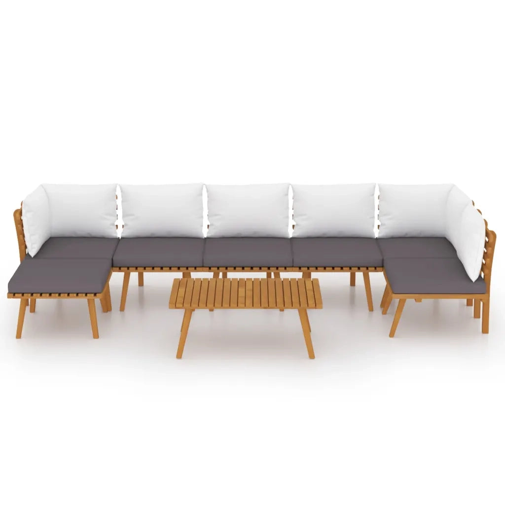Set Divani da Giardino 8 pz con Cuscini in Massello di Acacia 3087032