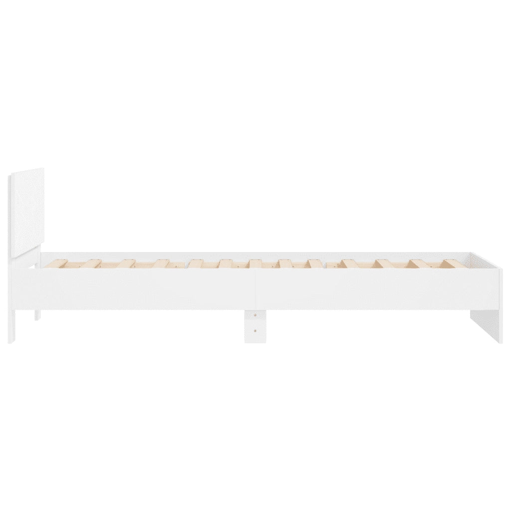 Giroletto con Testiera Bianco 100x200 cm in Legno Multistrato 838617