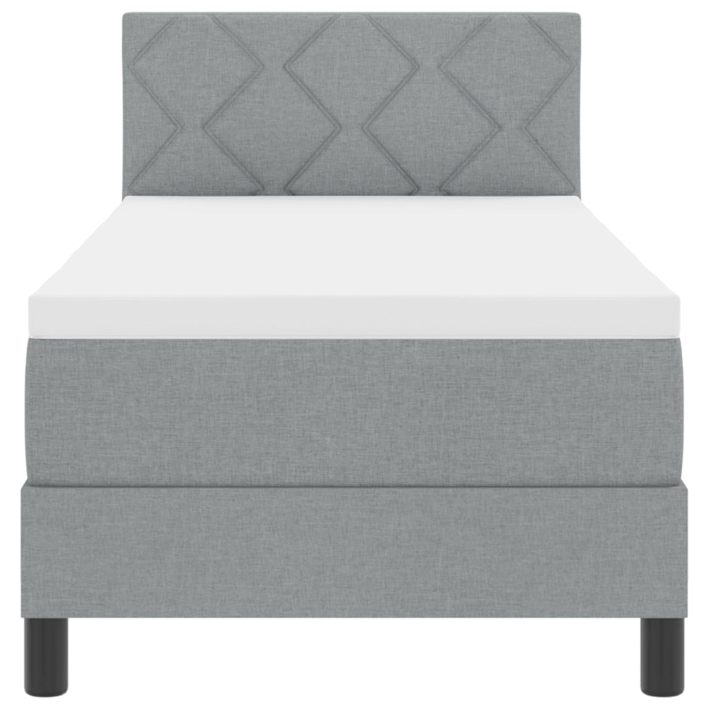 Letto a Molle con Materasso Grigio Chiaro 80x200 cm Tessuto