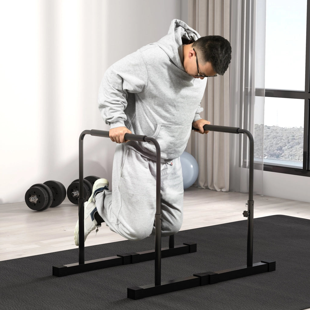 BARRA DIP Regolabile 80-100 cm Acciaio Nero