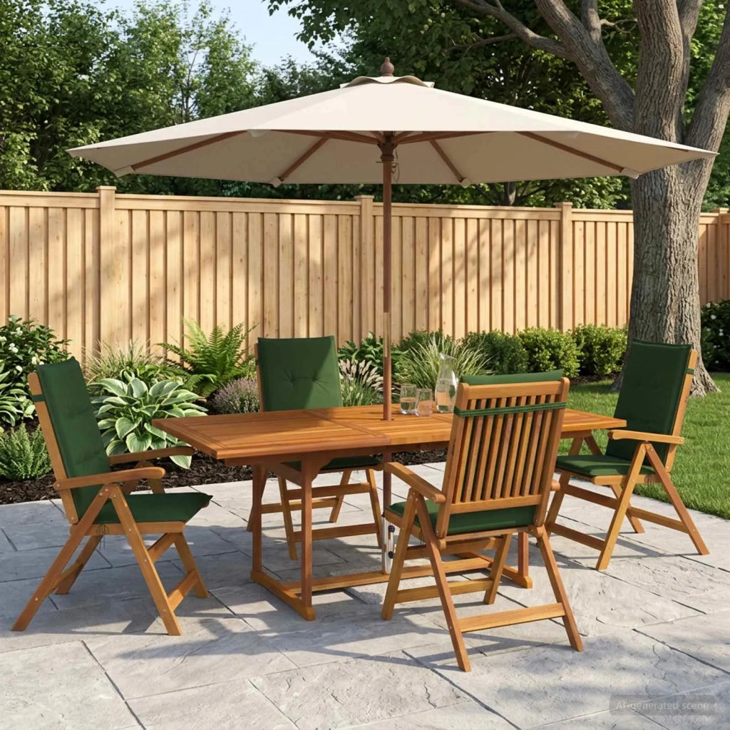 Set da pranzo da giardino 5 pezzi Naturale 3434523