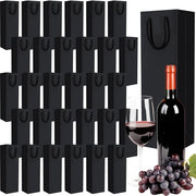 Sacchetto di Carta Rigida per Vino - 30pz - Carta Riciclata - Maniglie a Spirale - Solida - Ideale per Regali - Sacchetto Regalo