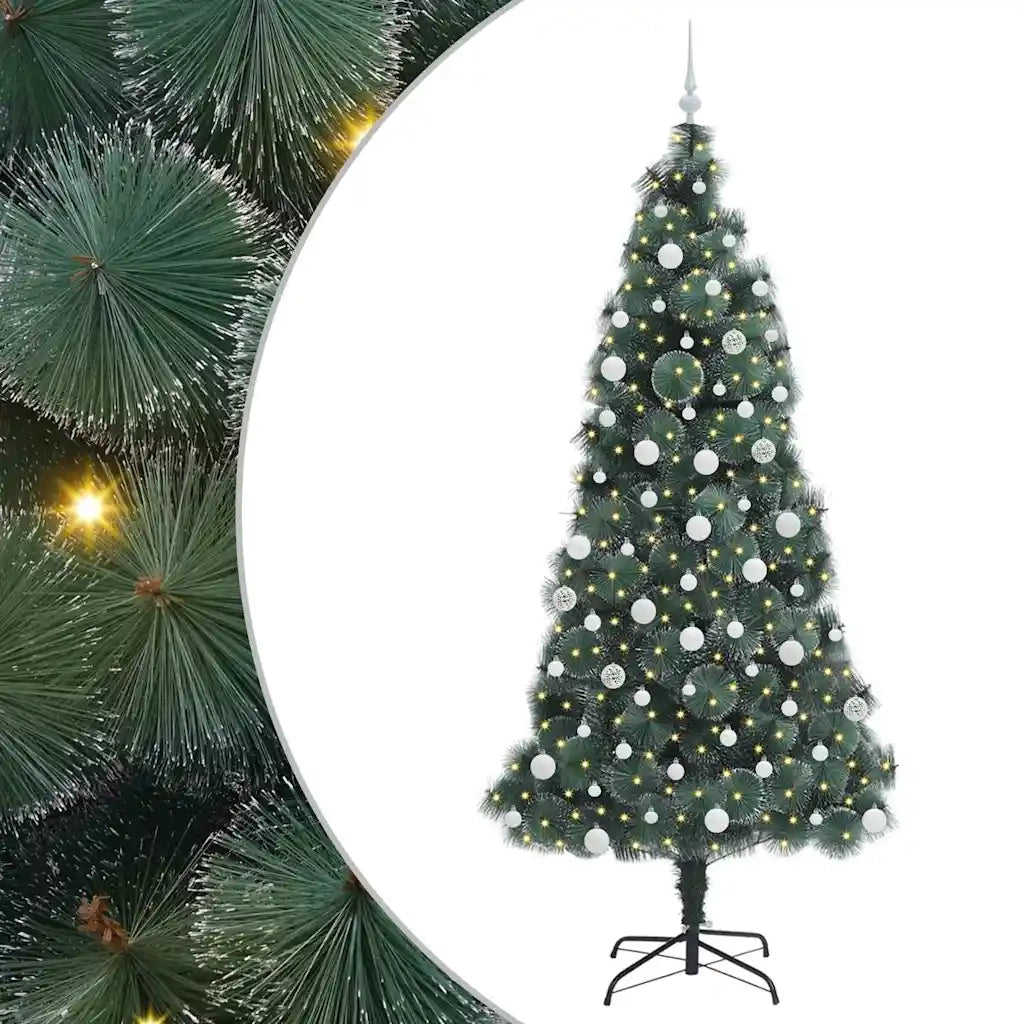 Albero di Natale artificiale illuminato con set di palline PET
