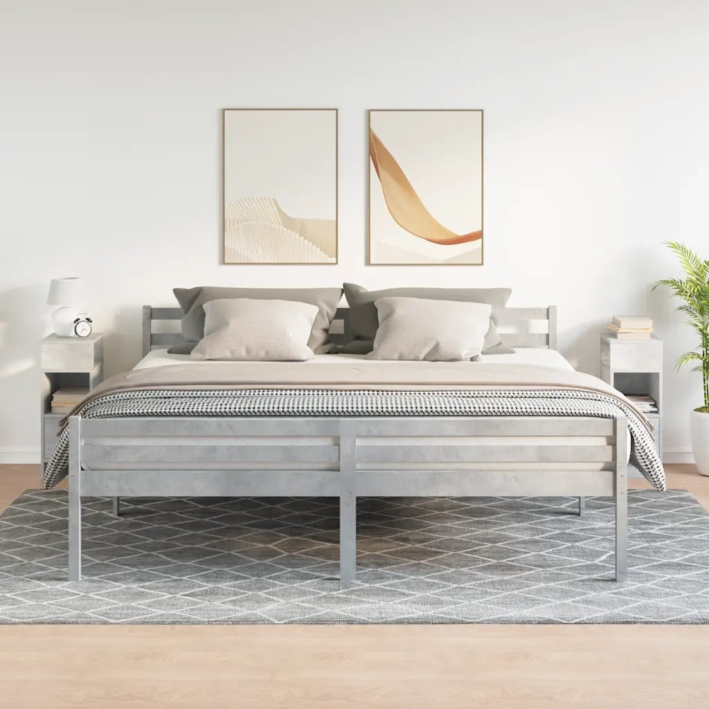 Comodini 2 pz con Cassetto Grigio Cemento 25x31x66 cm