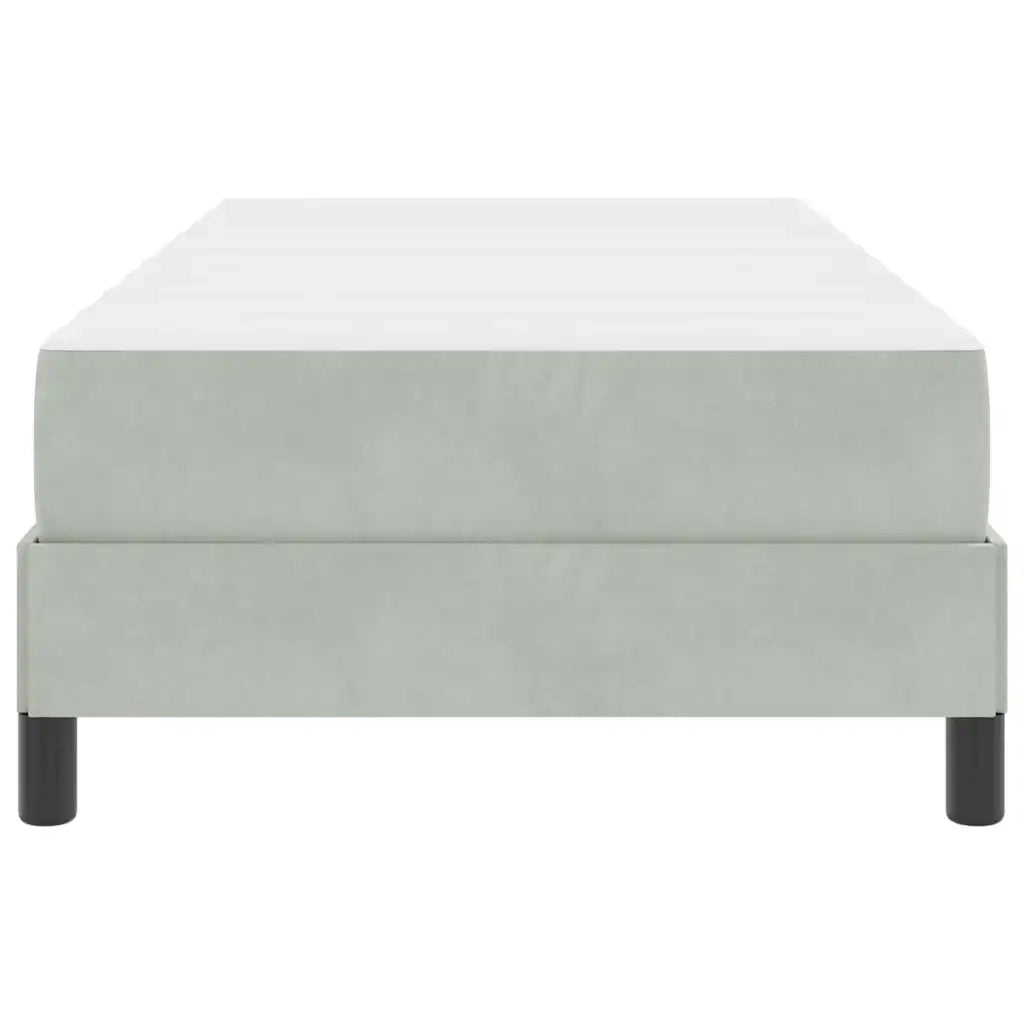 Letto a molle con materasso Grigio chiaro 80 x 220 cm Tessuto