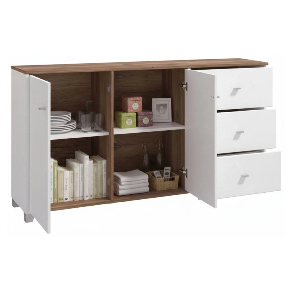 Madia Ete, Credenza 3 Cassetti, 162x40x85h cm Bianco