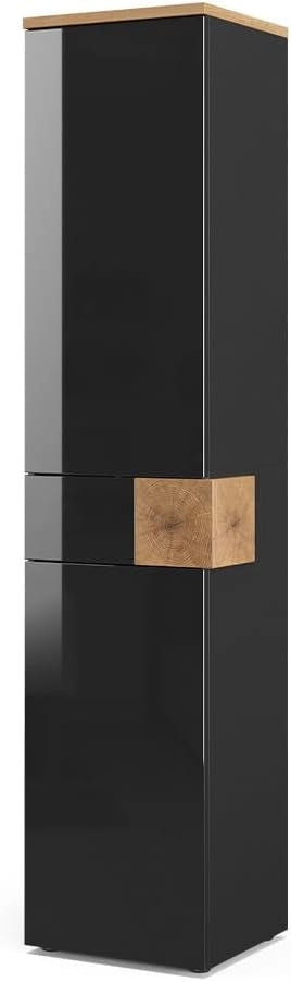 Mobile bagno alto Eden, Antracite, 40 x 184.2 cm, per montaggio a parete con suddivisione interna variabile