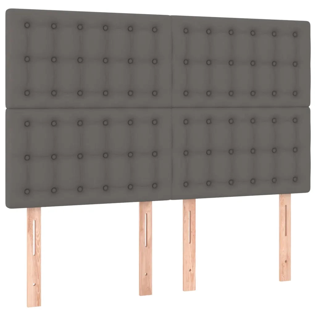 Giroletto a Molle con Materasso Grigio 140x200 cm in Similpelle 3137669