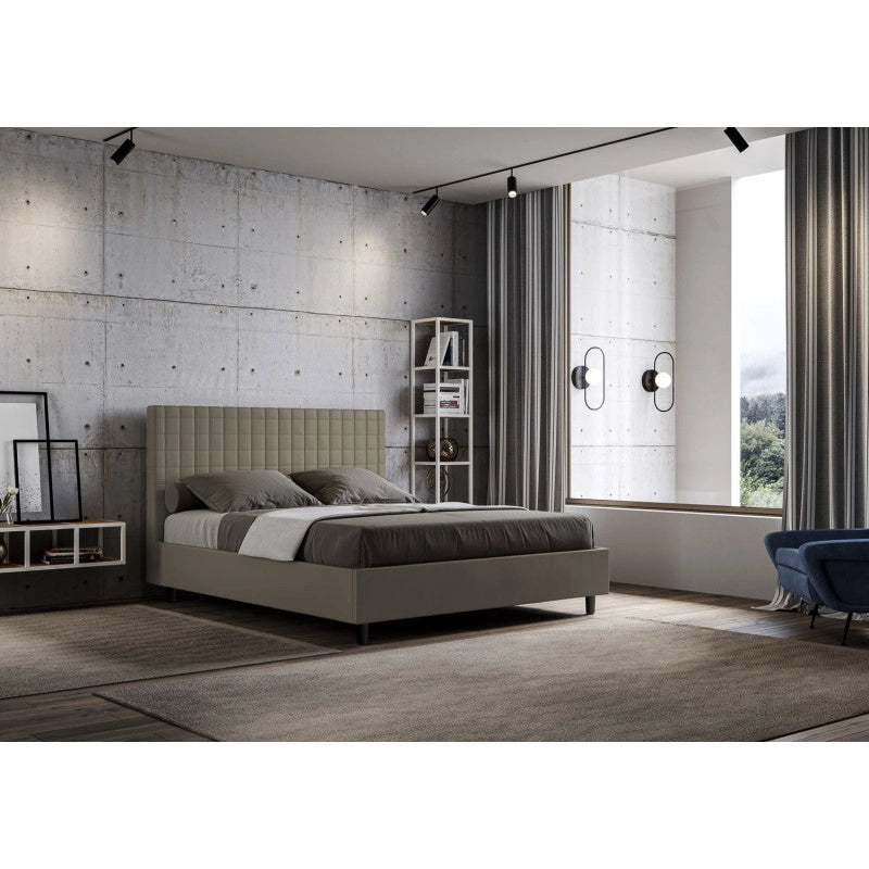 Letto imbottito Matrimoniale 170x200 cm Sunny - Similpelle,Senza rete,Cappuccino