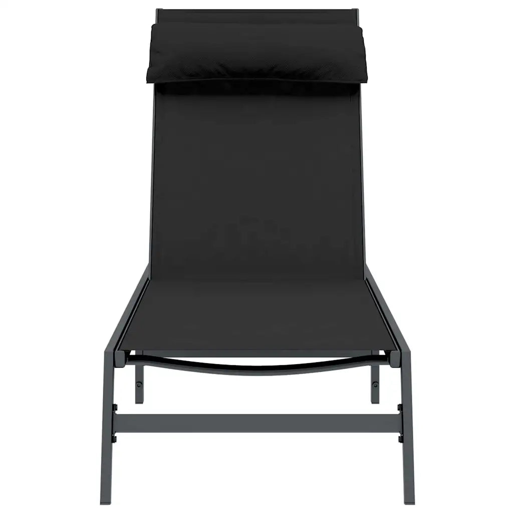 Lettino 1-persona Nero e antracite 197 x 54 x 86 cm Acciaio 42010348
