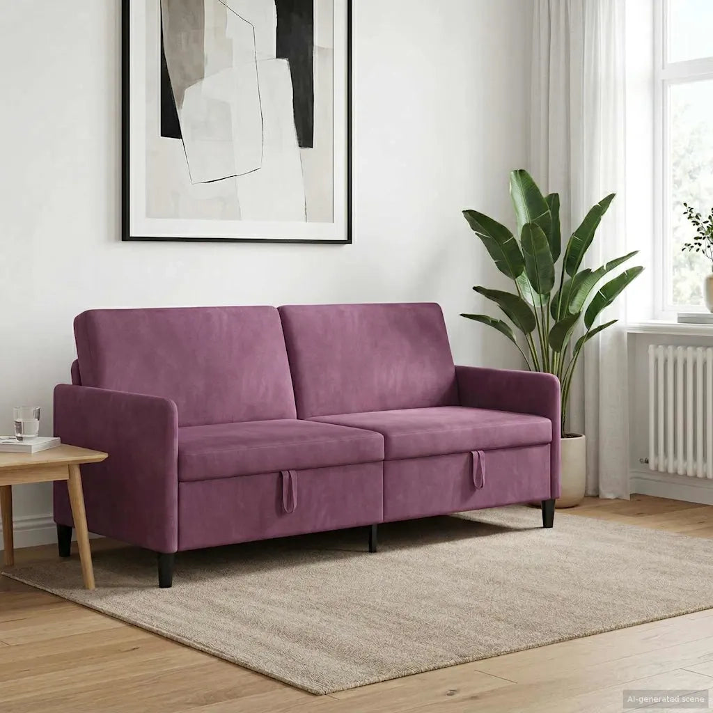 Divano con Storage Viola 192 x 78 x 87 cm Poliestere 42037002