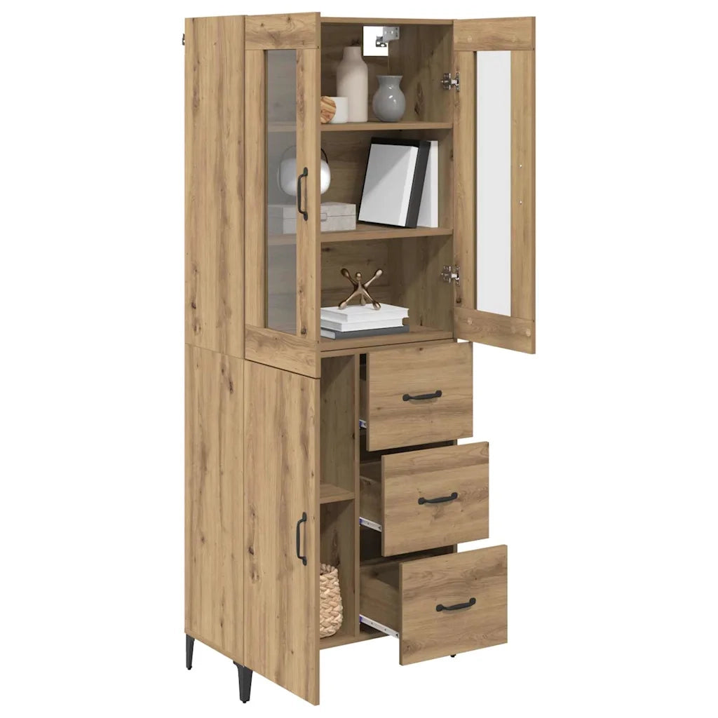 Credenza | Madia | Buffet da pranzo | Armadio da pranzo con cassetto Rovere artigianale 69,5 x 34 x 180 cm
