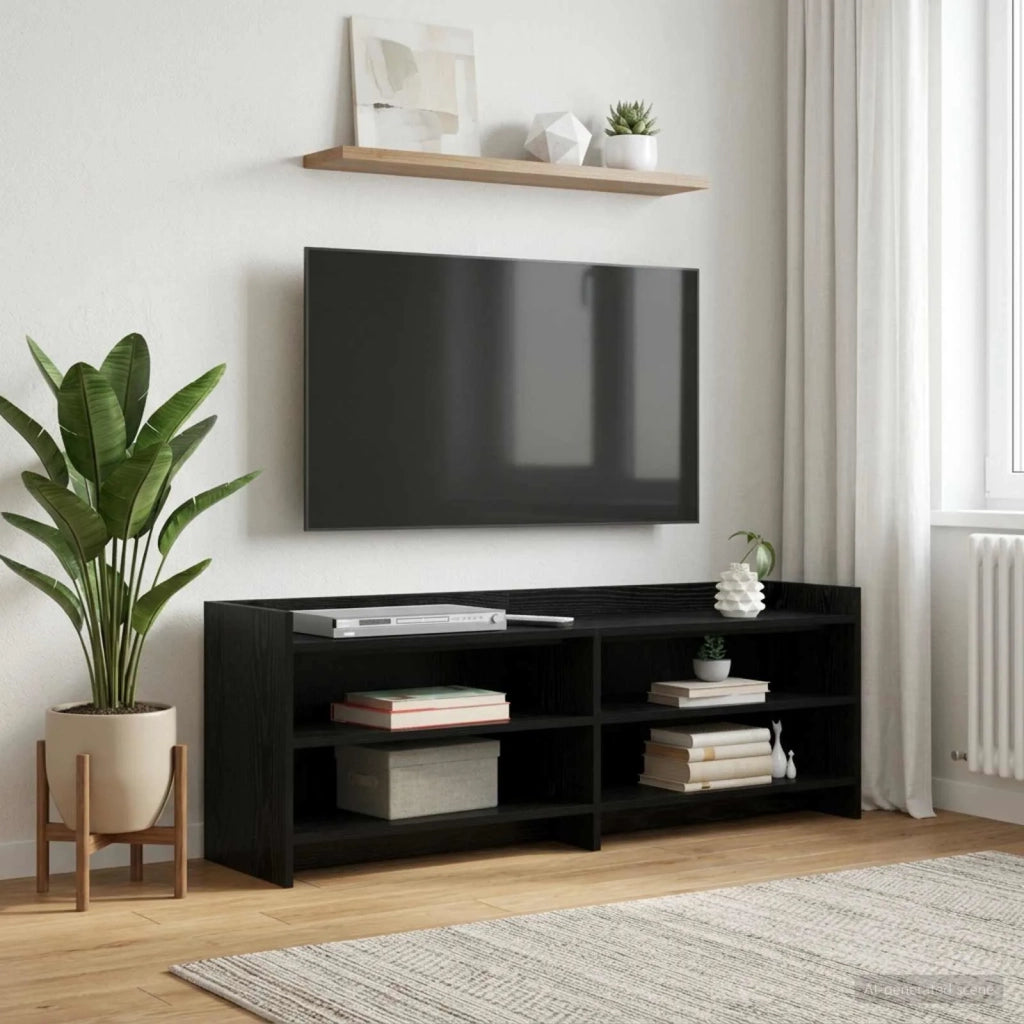 Mobile TV 135 x 33 x 47 cm Rovere Nero Legno ingegnerizzato 8011228