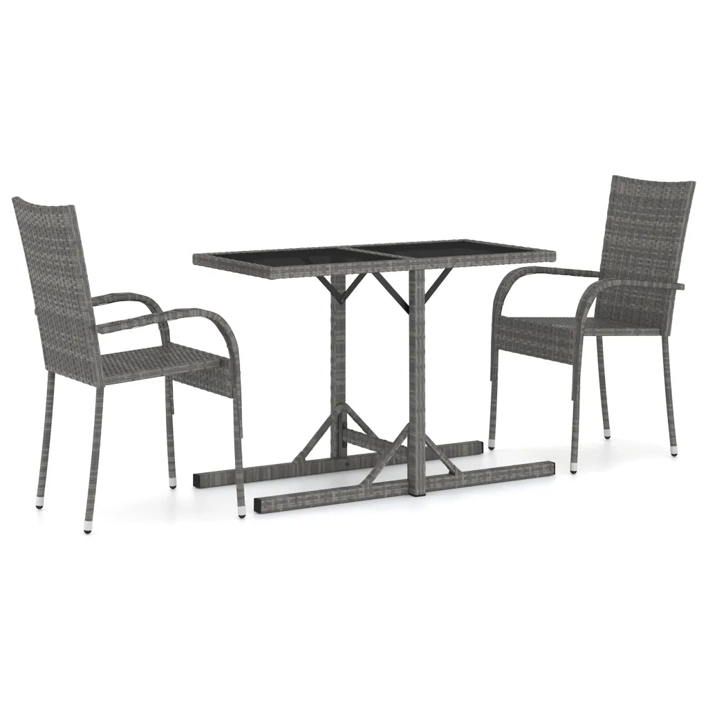 Set Mobili da Pranzo per Giardino 3 pz Grigio 3072477