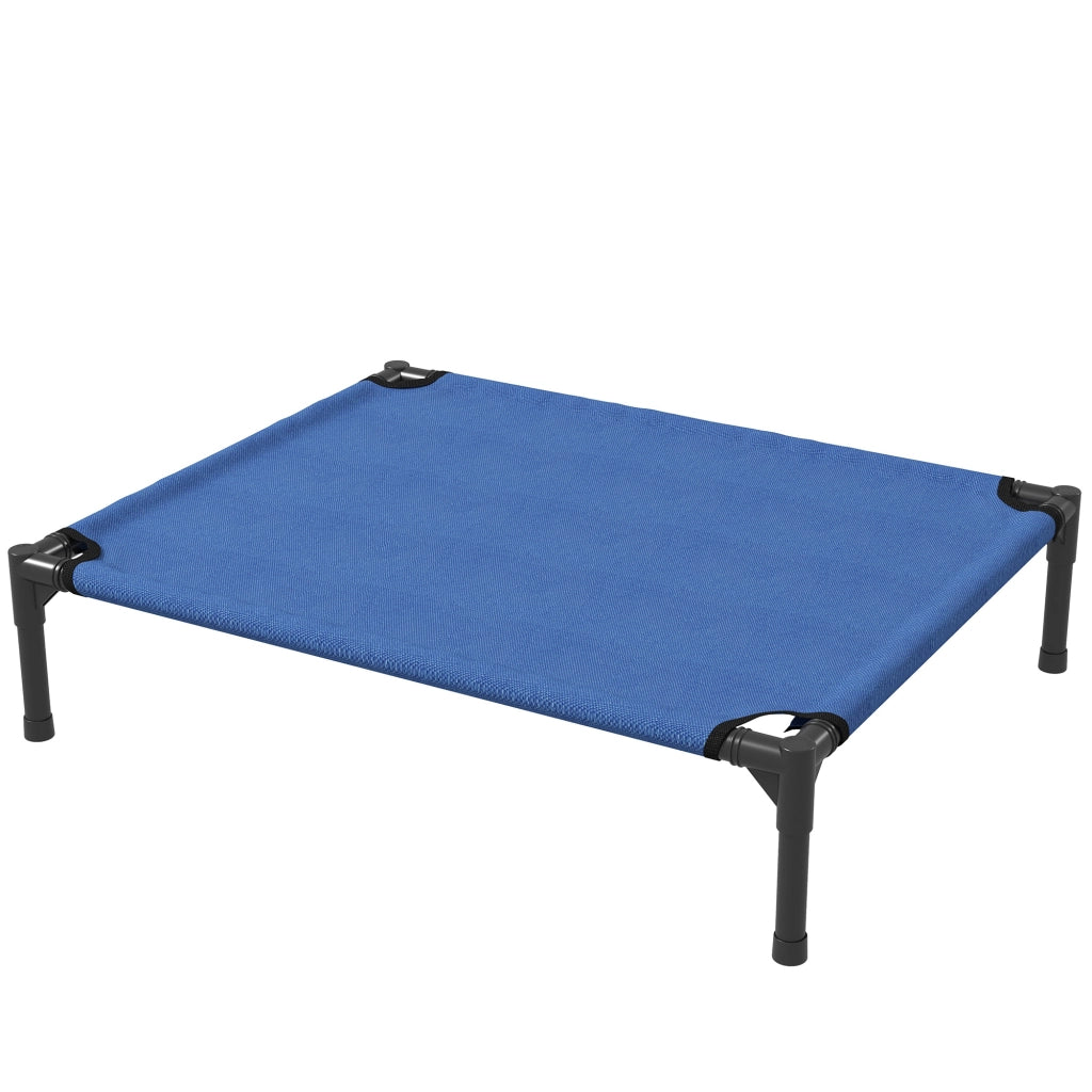 Cuccia per Cani Rialzata Pieghevole Interno Esterno ¨C Zephmum ¨C Metallo Tessuto Oxford Blu 76x61x18 cm