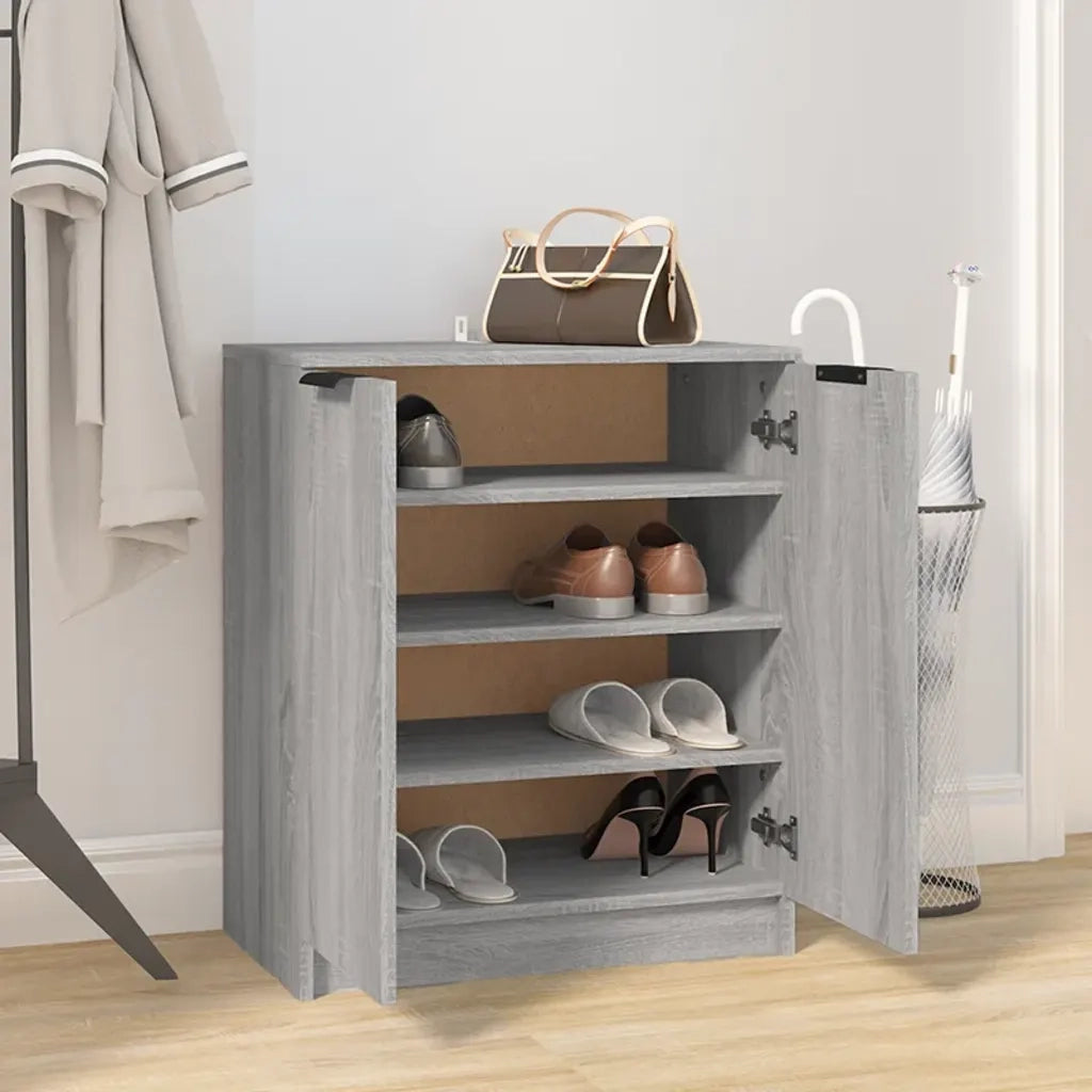 Scarpiera-Scaffale per scarpe Grigio Sonoma 59x35x70 cm in Legno Multistrato