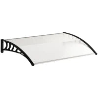 Tettoia per Esterni Curva con Viti e Bulloni Inclusi, in Policarbonato, PP e Alluminio, 122x89x24 cm