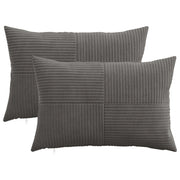 Federa 2 pcs ALMELO Grigio Scuro 50 x 70 cm corduroy 915015