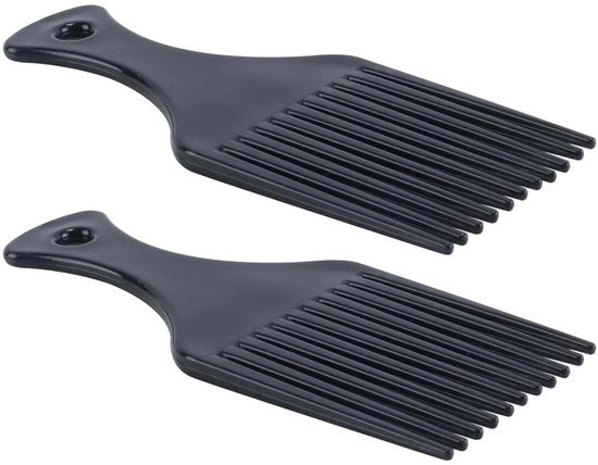 Due pezzi Afro-kam per capelli crucci e arricciati - resistente al calore - denti larghi - scioglie i nodi - leggero - adatto per capelli ricci e arruffati