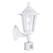 Applique Sensore Esterno Classica Laterna 5 Alluminio Bianco Vetro E27