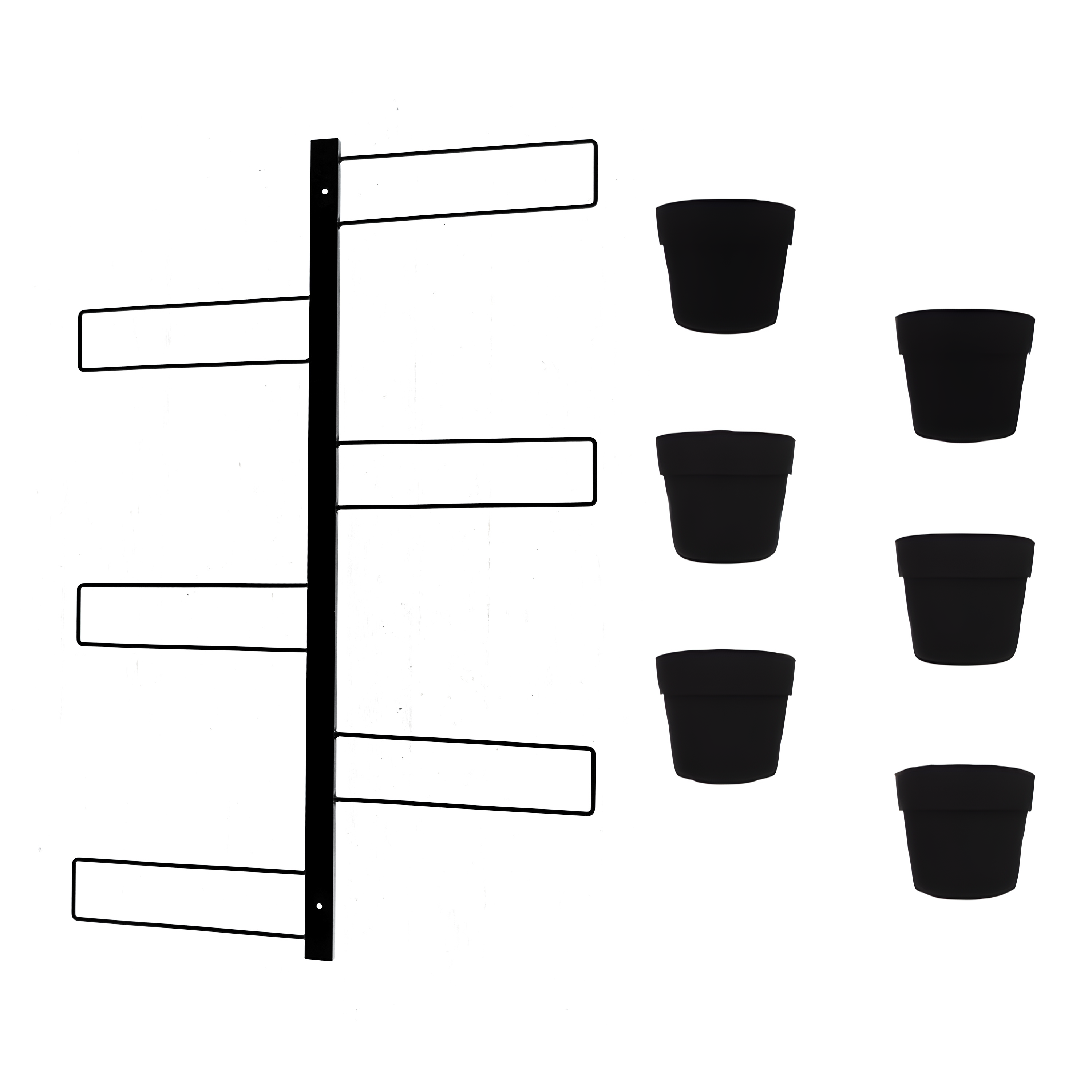 Tecnokit fioriera verticale Gemma cm 70x100 in acciaio, completa di 6 vasi pensili Comby diametro cm 14 e 6 vasi cm 10
