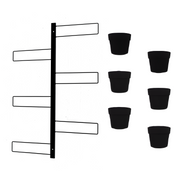 Tecnokit fioriera verticale Gemma cm 70x100 in acciaio, completa di 6 vasi pensili Comby diametro cm 14 e 6 vasi cm 10