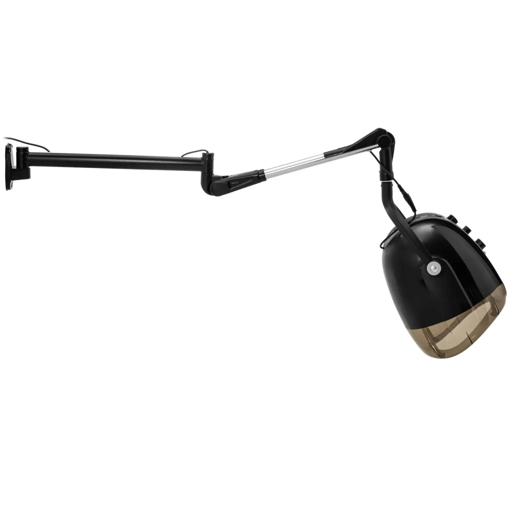 Casco asciugacapelli da parete con funzione ionica 1000 watt 70°C plastica nera e acciaio 14_0008555