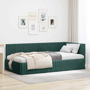 Cornice del letto ad angolo Verde Scuro 100 cm x 200 cm Velluto 42016278