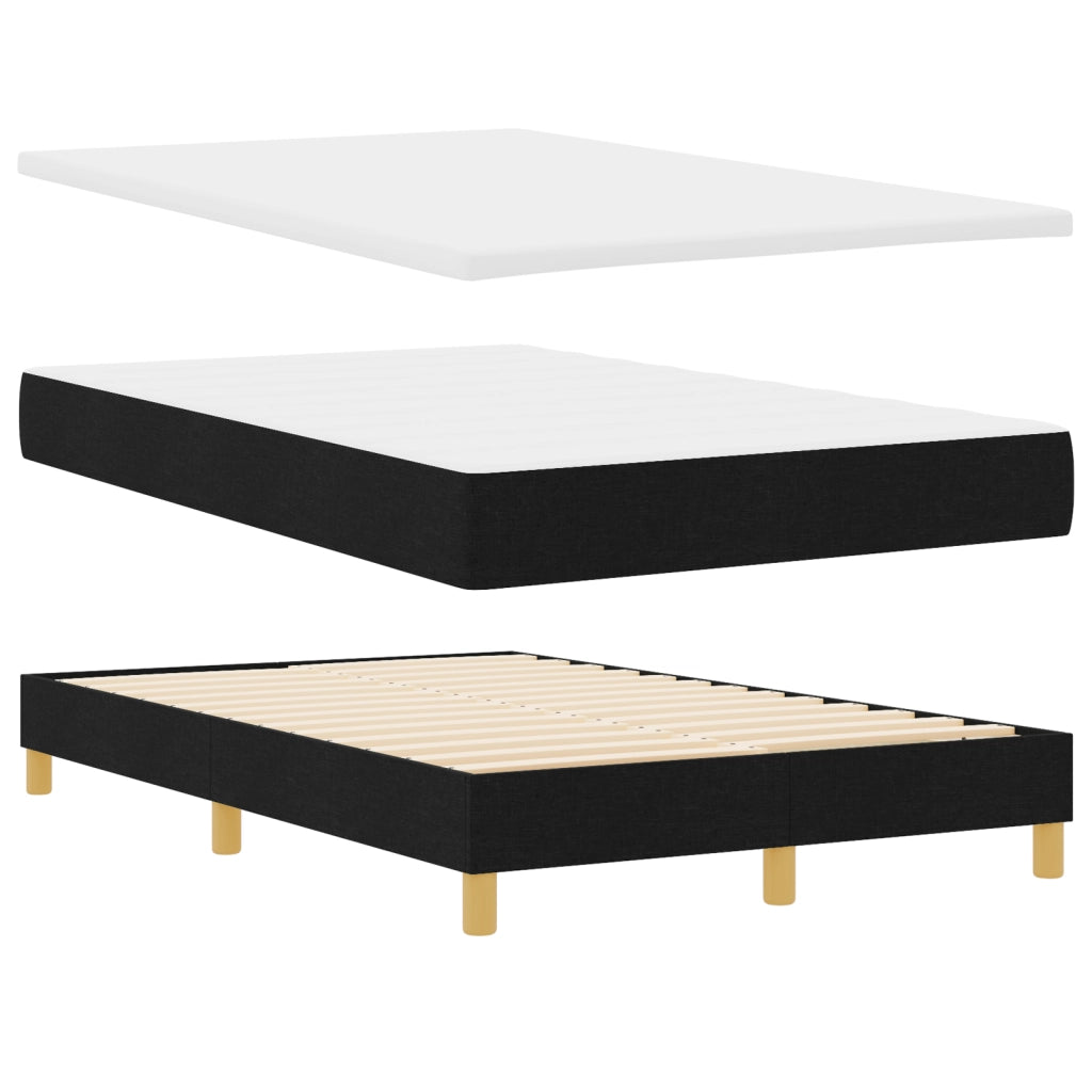Letto a Box Spring con Materasso Nero 120x200 cm Tessuto