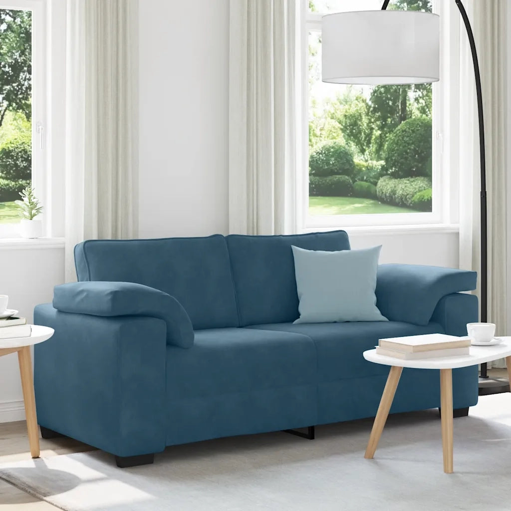 Divano Divanetto Blu 180x77x82 cm in Velluto 4105276