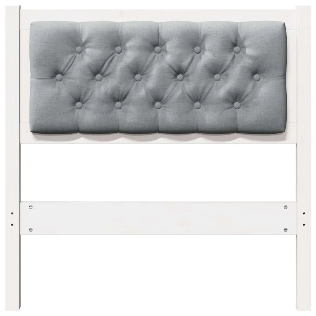 Testiera Bianco e grigio chiaro 75 cm Legno di pino massello 879043