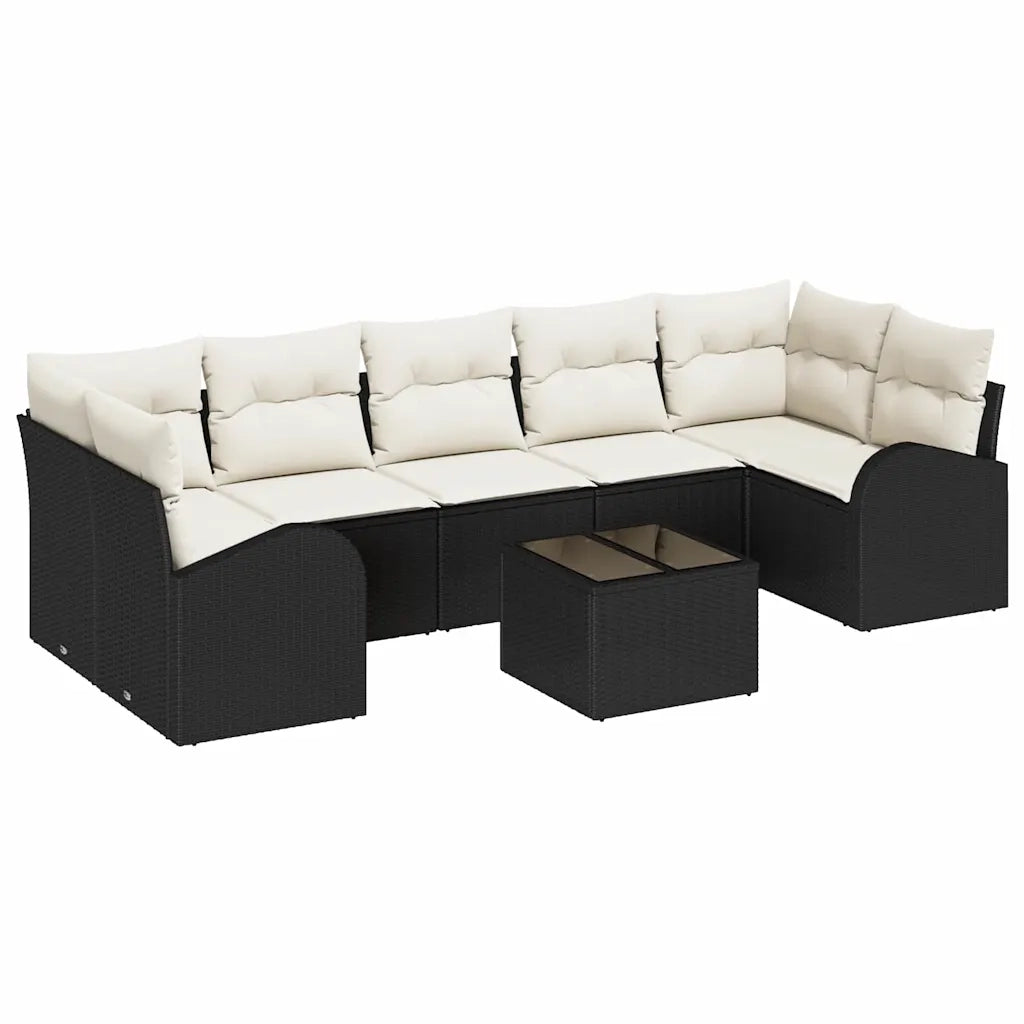 Set Divano da Giardino Nero 55 x 55 x 37 cm polyrattan 3345957