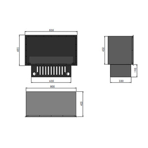 Camino a Vapore Elettrico da Incasso 800x45(64,8)x40 cm Invapo con LED RGB Nero