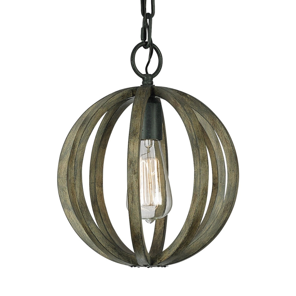 Lampada a sospensione sfera legno Allier Feiss E27