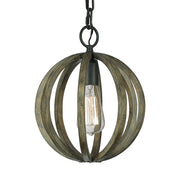 Lampada a sospensione sfera legno Allier Feiss E27