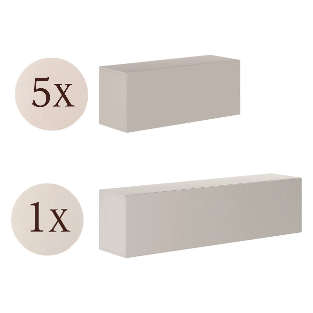Mobile Soggiorno Haba, Parete Attrezzata Modulabile, Beige