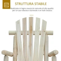 Sedia a Dondolo da Giardino, Stile Adirondack in Legno di abete, Design Ergonomico, Color Legno 96x66x98cm