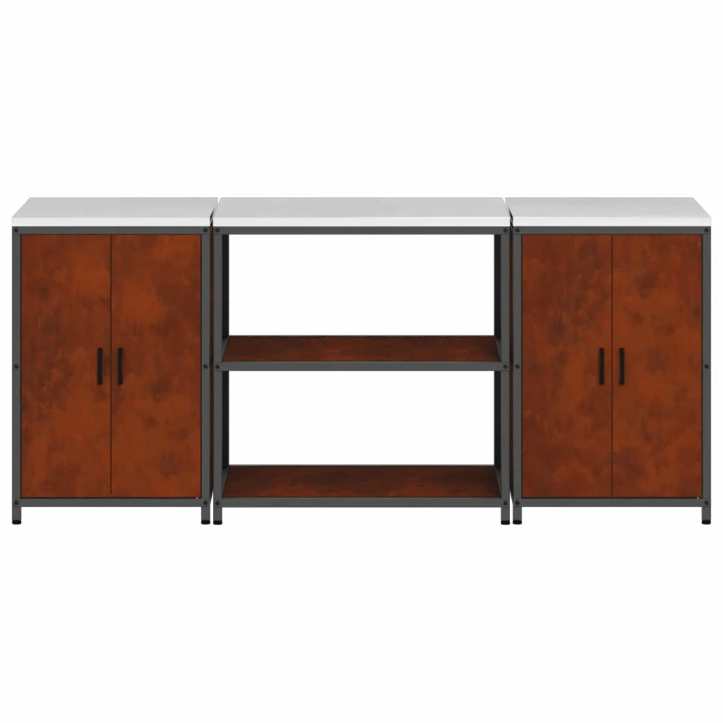 Set di Stoccaggio per Cucina con lo scaffale 3 pcs Ruggine 3392672