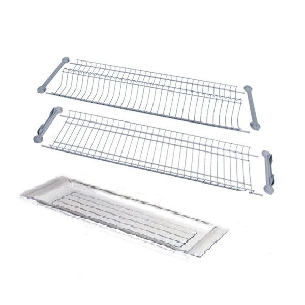 Colapiatti Scolapiatti a pensile in acciaio inox cromato con Vassoio 76 cm