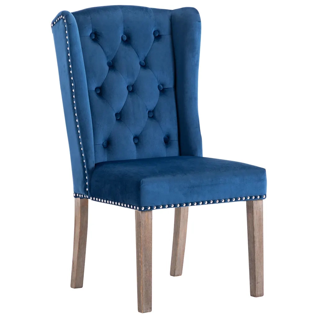Sedie da Pranzo 2 pz Blu in Velluto cod mxl 29103