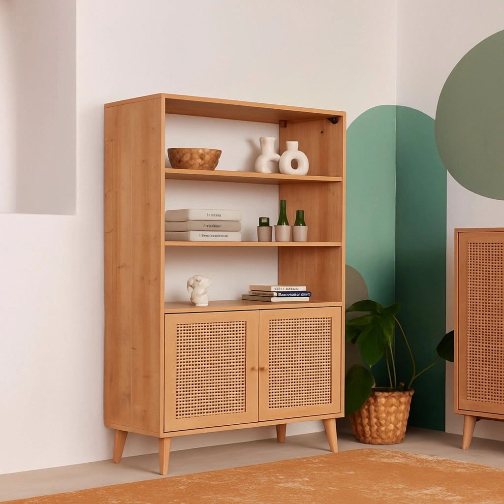 Credenza Skopje, Buffet da soggiorno, Madia da salotto, Dispensa da cucina, 90x40h110 cm, Quercia