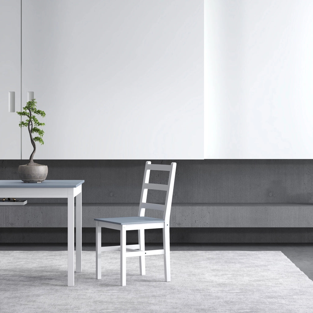 Set tavolo da pranzo per 2 persone con sedie ¨C Xylo ¨C legno pino bianco grigio