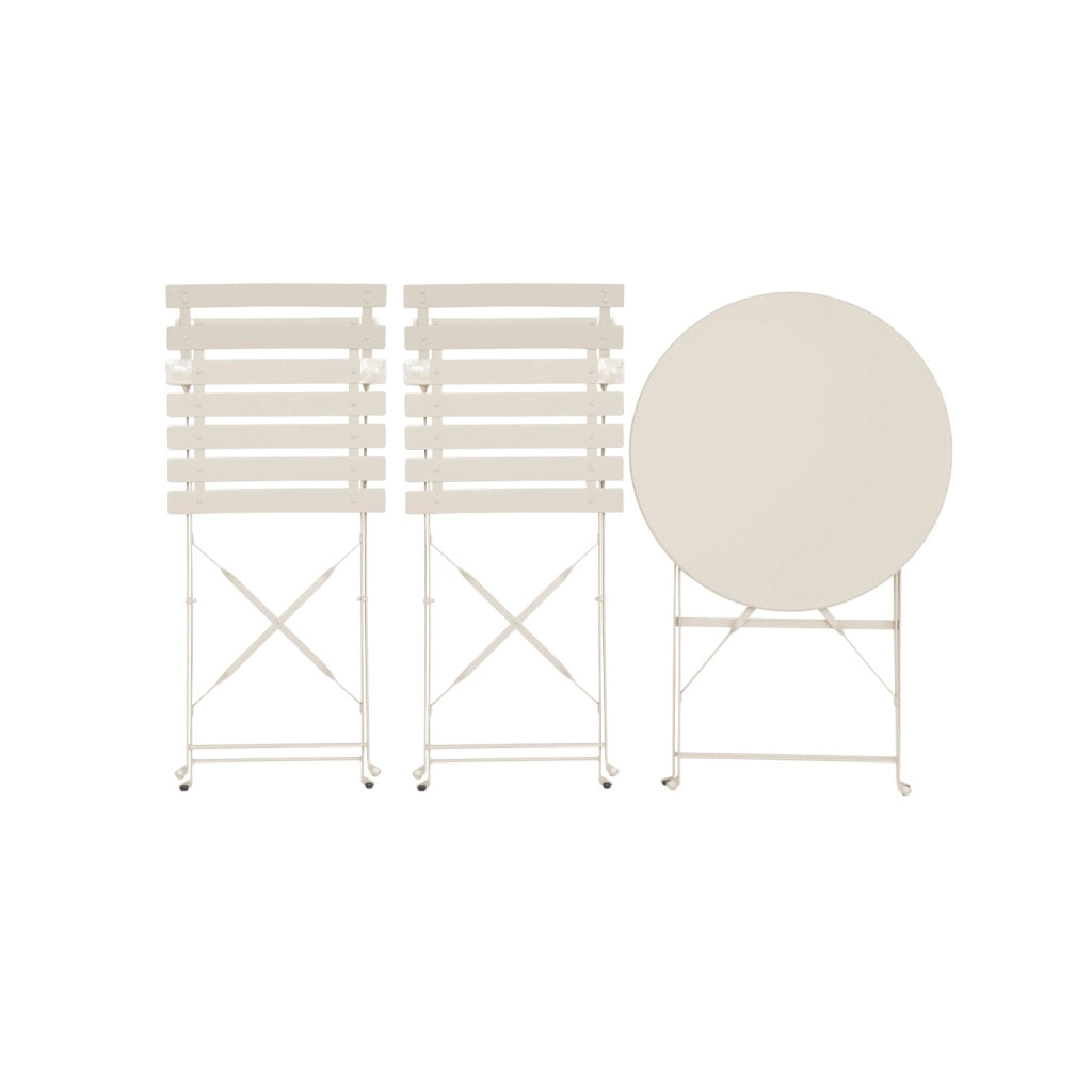 Set tavolo da giardino bistrot pieghevole in acciaio con 2 sedie,
