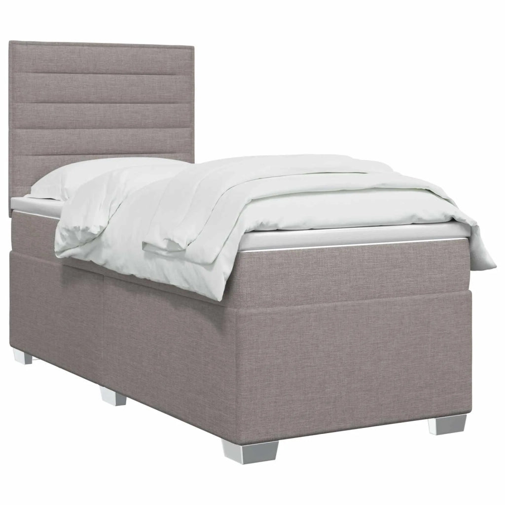 Letto box spring con materasso Tortora 80 x 200 cm Tessuto 3454737