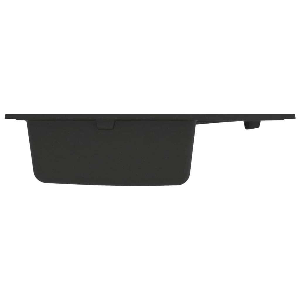 Lavello da cucina con foro troppopieno 58 x 44 cm granito nero 02_0004360