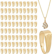 300 pezzi di attacco per gioielli 14K dorati a forma di spillo con connettori a clip-on per la creazione di accessori personalizzati