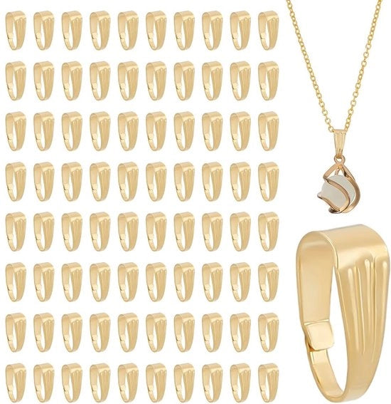 300 pezzi di attacco per gioielli 14K dorati a forma di spillo con connettori a clip-on per la creazione di accessori personalizzati