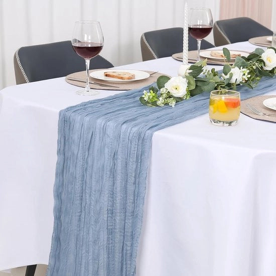 Tela di cotone Boho Stijl – Mousseline – Lavabile – Decorazione da tavola per Matrimonio, Festa e Giardino – Grigio